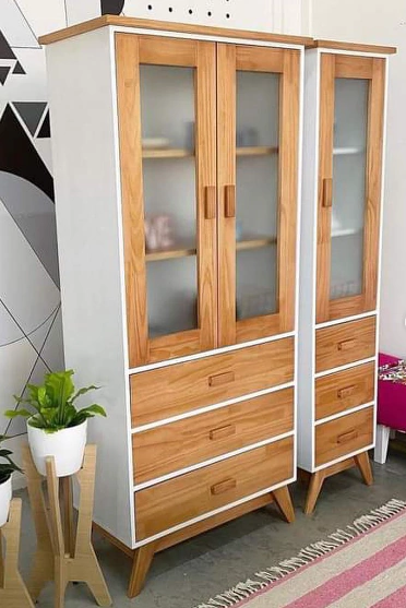 Cristalero Linea OSLO - 180x80x36 - Enchapado En Paraíso - Imagen 2