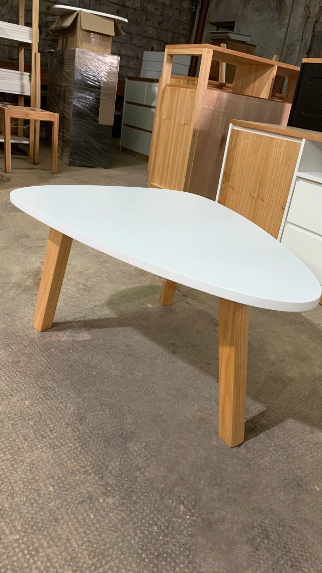 Mesa Ratona Lagrima Nórdica Escandinava Laqueada -100x60cm - Imagen 2