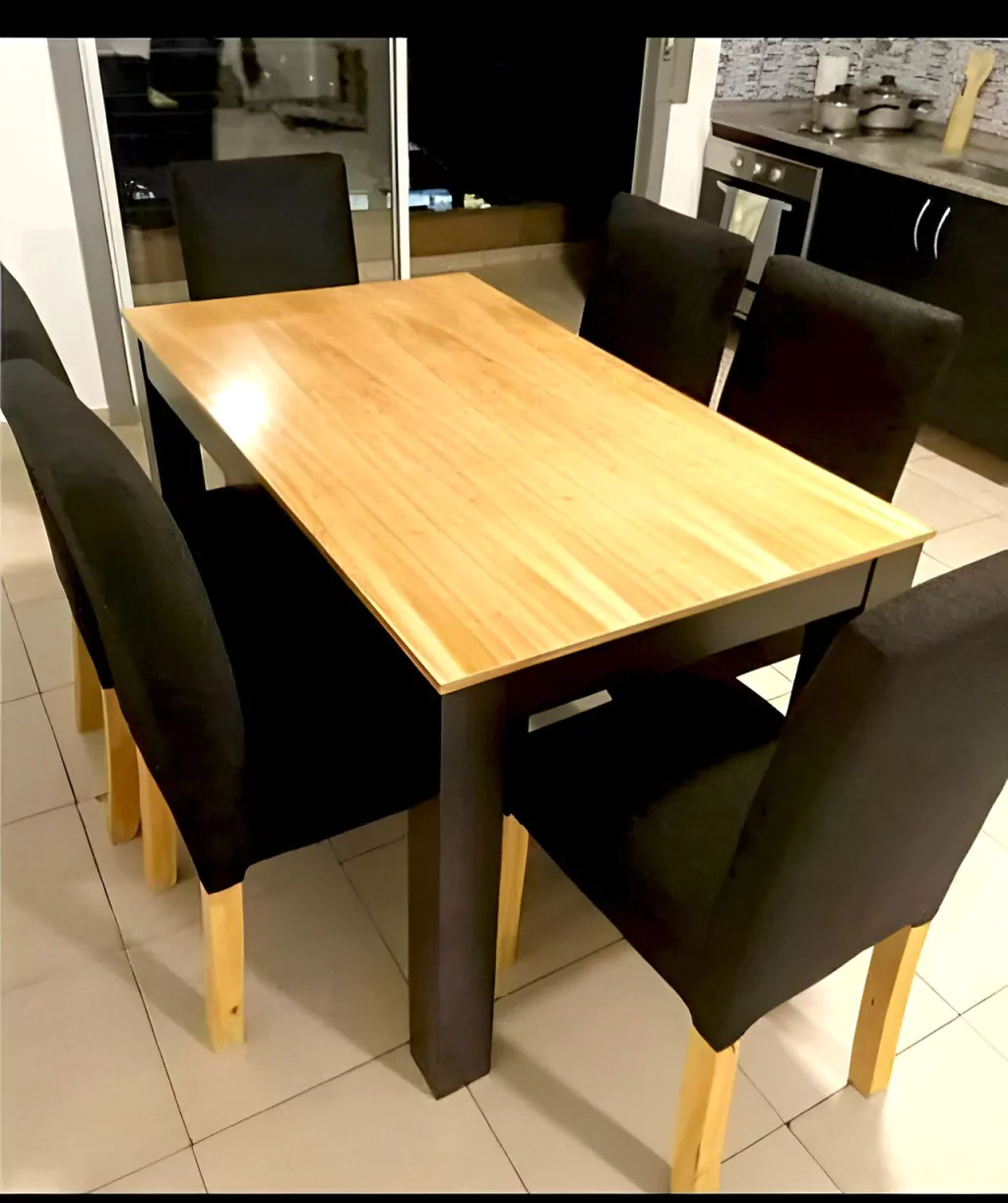Mesa OSLO Enchapada en paraíso y melamina -180x80cm - Imagen 3