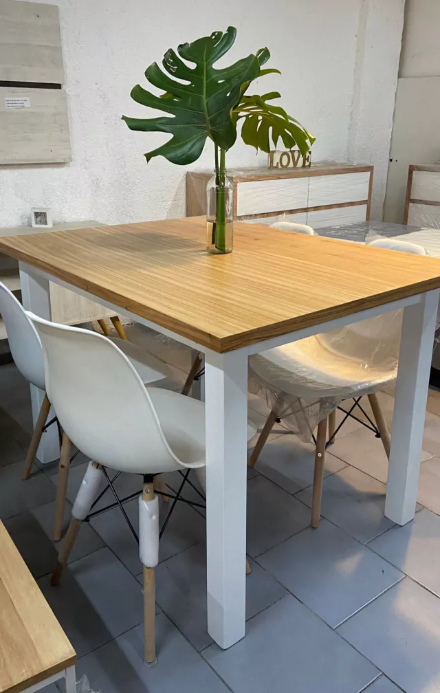 Mesa OSLO Enchapada en paraíso y melamina -180x80cm