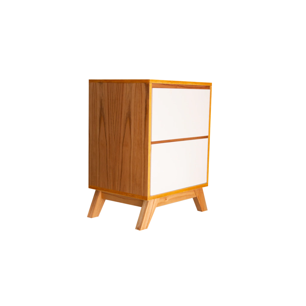 Mesa De Luz Mesita Nórdica Con 2 Cajones 70x50x40cm