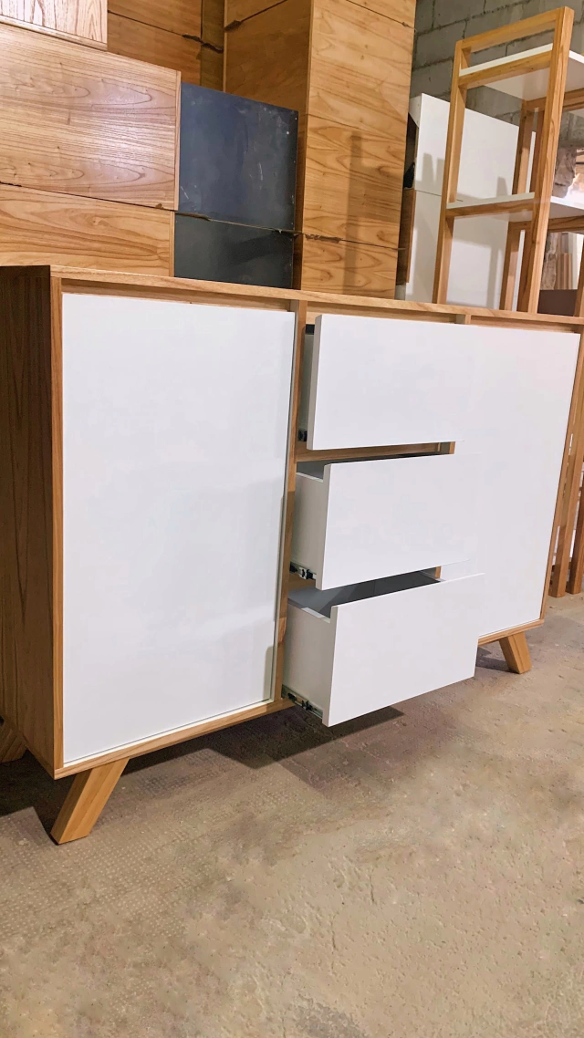 Bahiut/Vajillero Linea Nórdica - 140x95x36 - Enchapado En Paraíso - Imagen 8